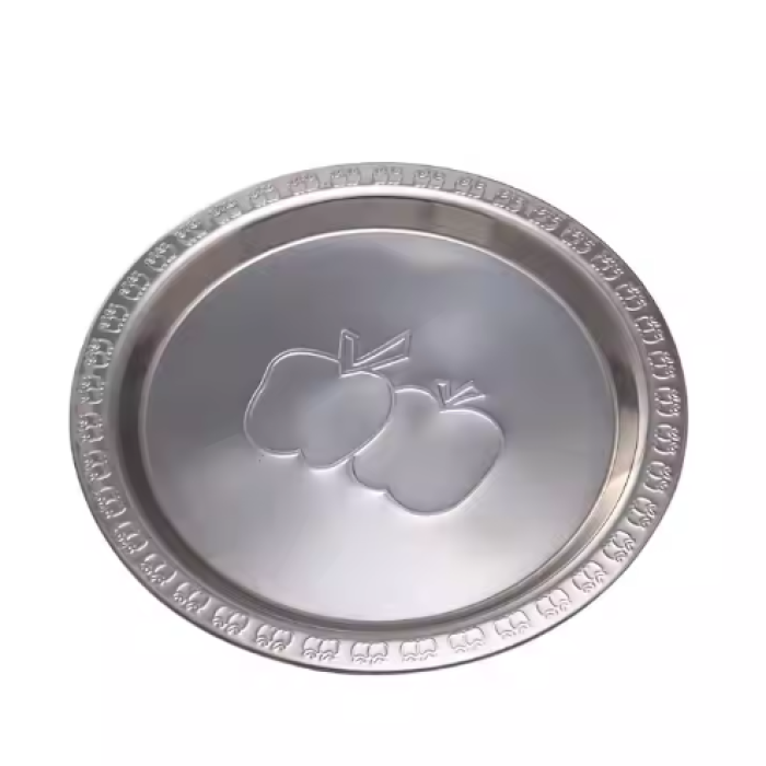 stainless steel plate with apple logo printing