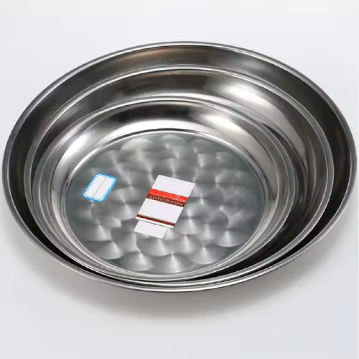 Wholesale factory Stainless Steel round serving tray for kitchenware